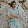 Shirt Falkvik Waffle Iceberg Green GOTS