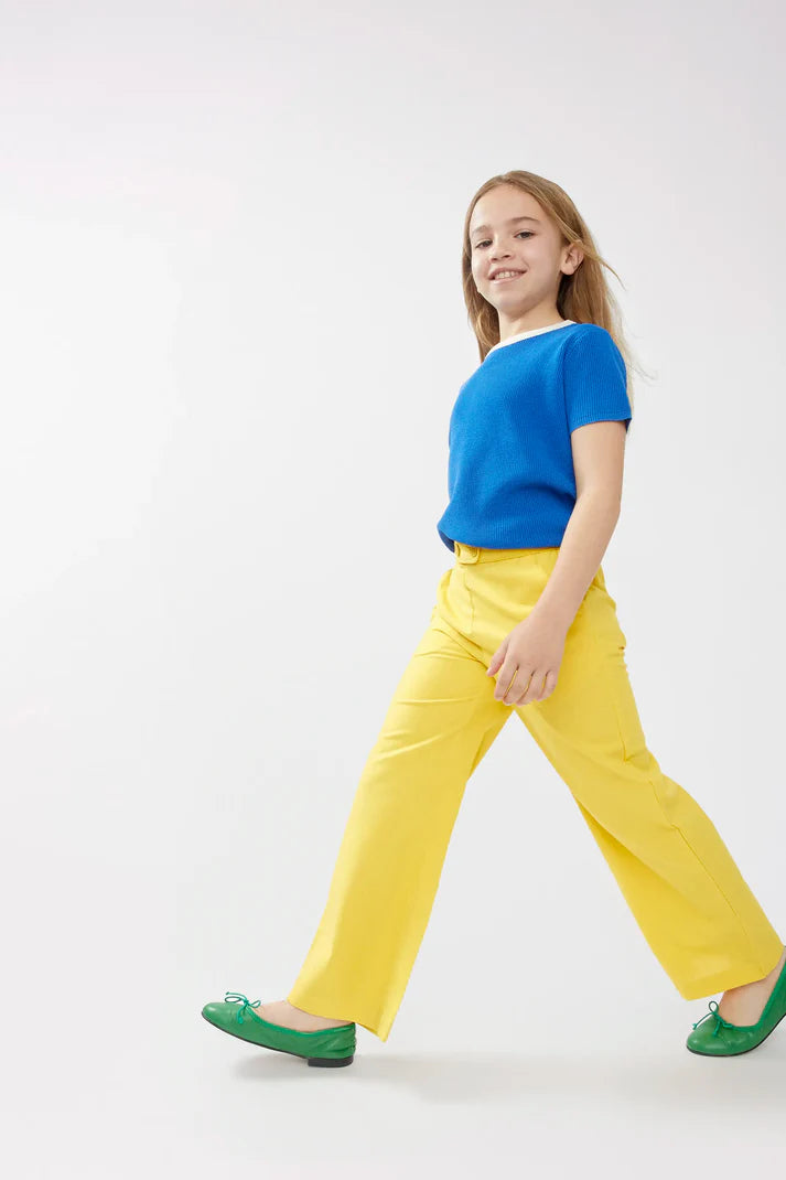 NOOS - Pantalón de niña recto botones amarillo - 43408