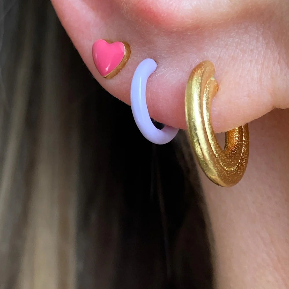 Color Hoop - 1 Pcs - Enamel/Purple