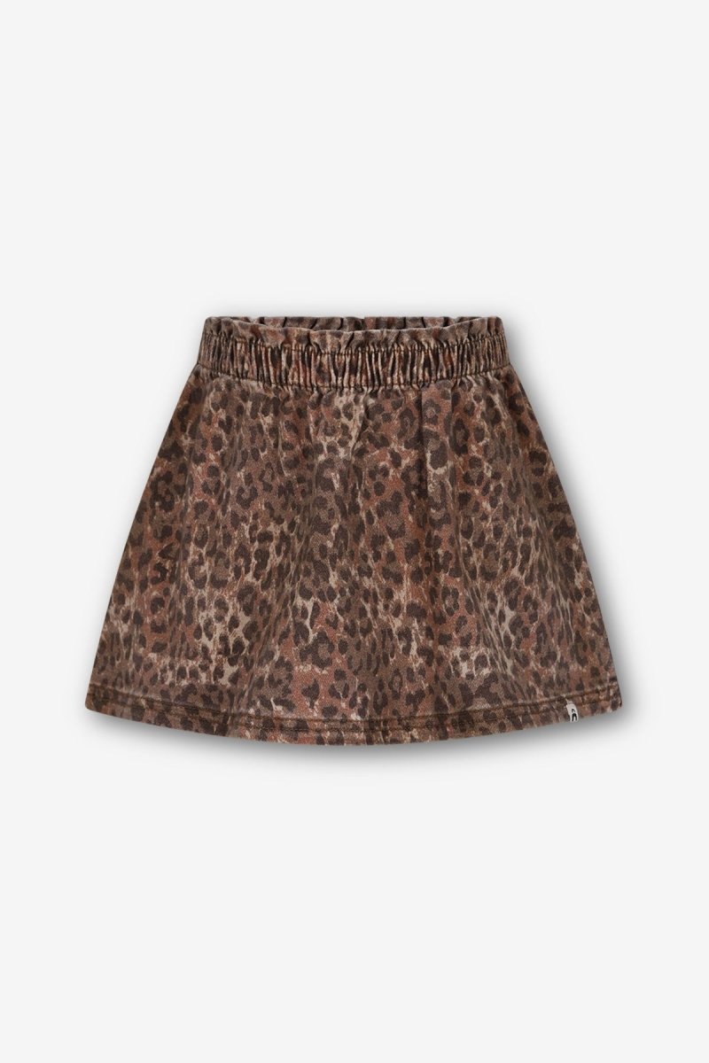 Rosie denim leopard skirt