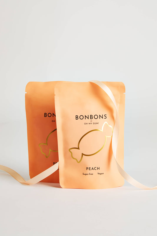 Peach Bonbons by OH MY GUM! - Sugarless Hard Candy