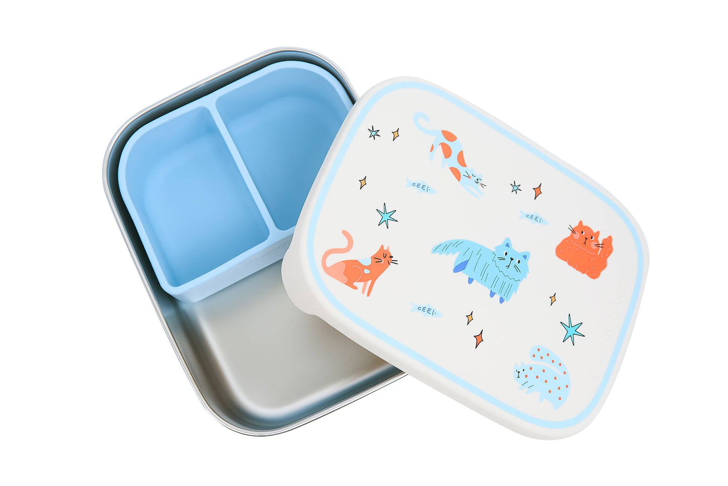 STAINLESS STEEL LUNCHBOX with compartments Meowtiful Cats