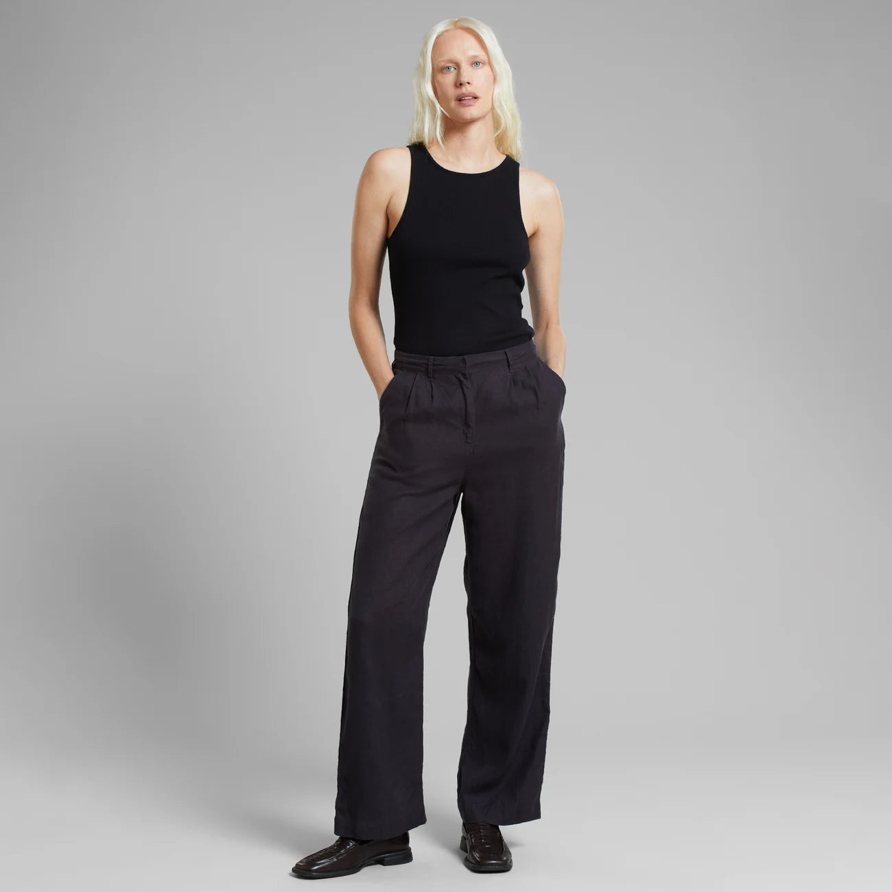Women - Pants - Vickleby Linen Phantom Black