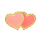 2Haerts - 1 Pcs - Gold Plated - Burnt Coral-Orange