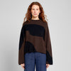 Sweater Limhamn - Flowy Block - Black/Coffee Brown