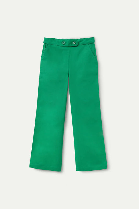 NOOS - Pantalón de niña recto botones verde - 43407