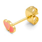 2Haerts - 1 Pcs - Gold Plated - Burnt Coral-Orange