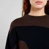 Sweater Limhamn - Flowy Block - Black/Coffee Brown