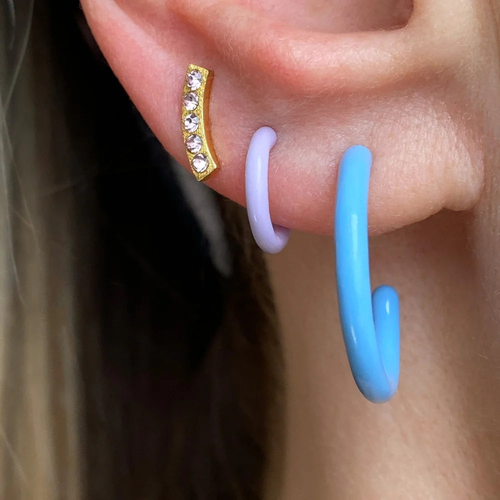 Color Hoop - 1 Pcs - Enamel/Purple