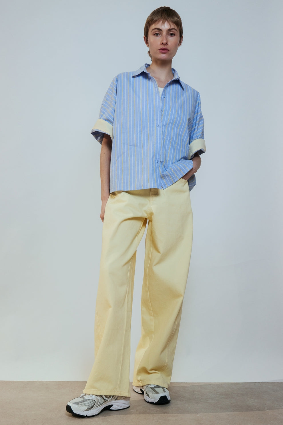Shirt blue yellow