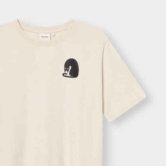 T-shirt Vadstena  - Curious Cat Oat White