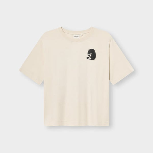 T-shirt Vadstena - Curious Cat Oat White