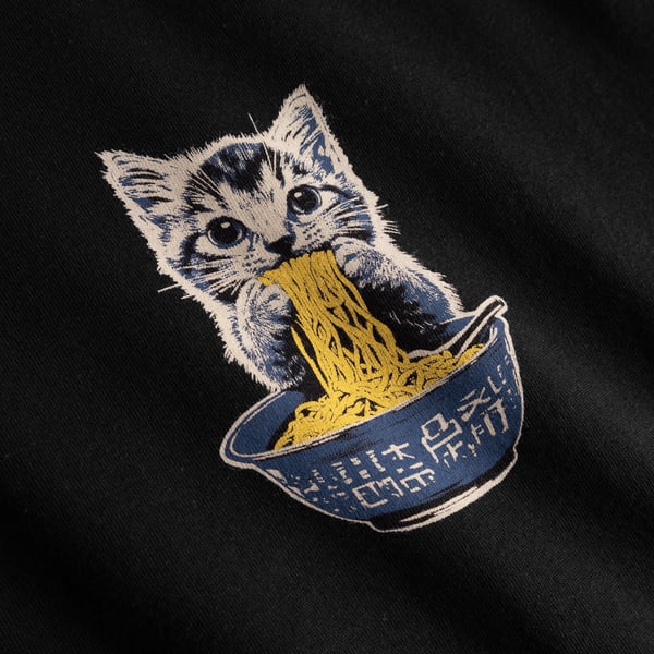 T-shirt Stockholm Cat and Noodles Black