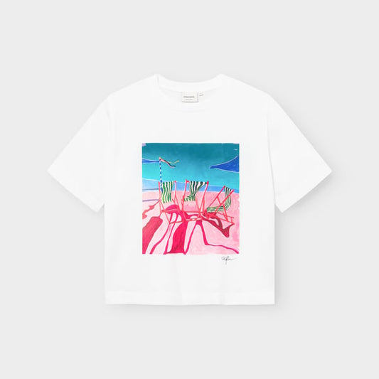 T-shirt Vadstena Deck Chairs White GOTS