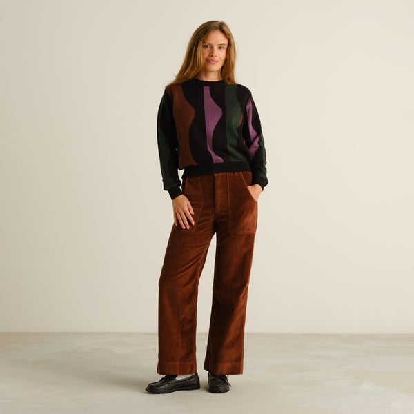 Sweater Arendal - Wavy stripe multi color