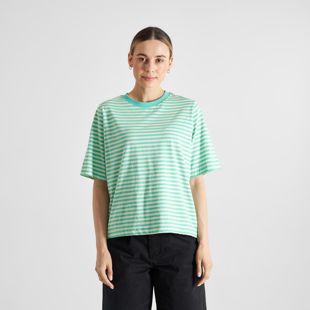 T-Shirt - Vadstena - Stripes Pool Blue