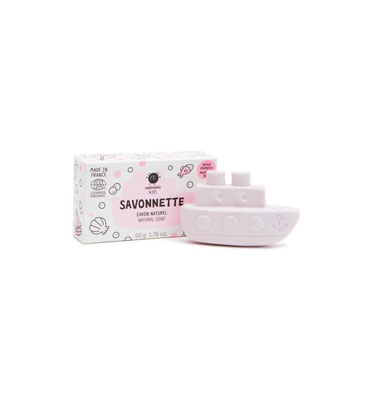 Organic kids boat-shaped soap - Raspberry