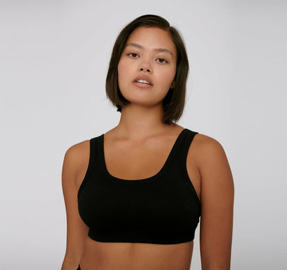 Rib-Flex Tank Bra - Black